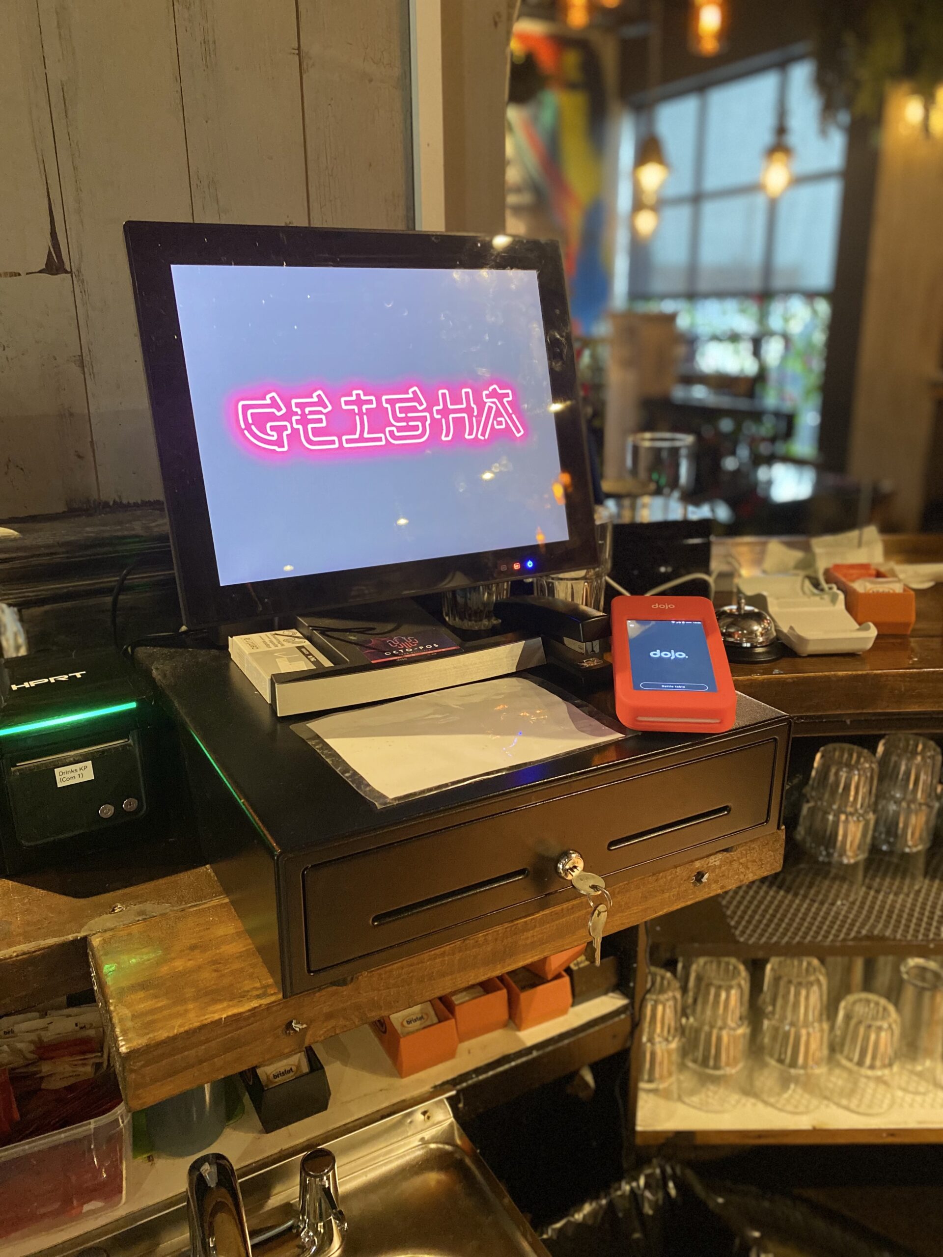 Geisha Newcastle, new till system by Octo-POS with a Dojo card machine integrated